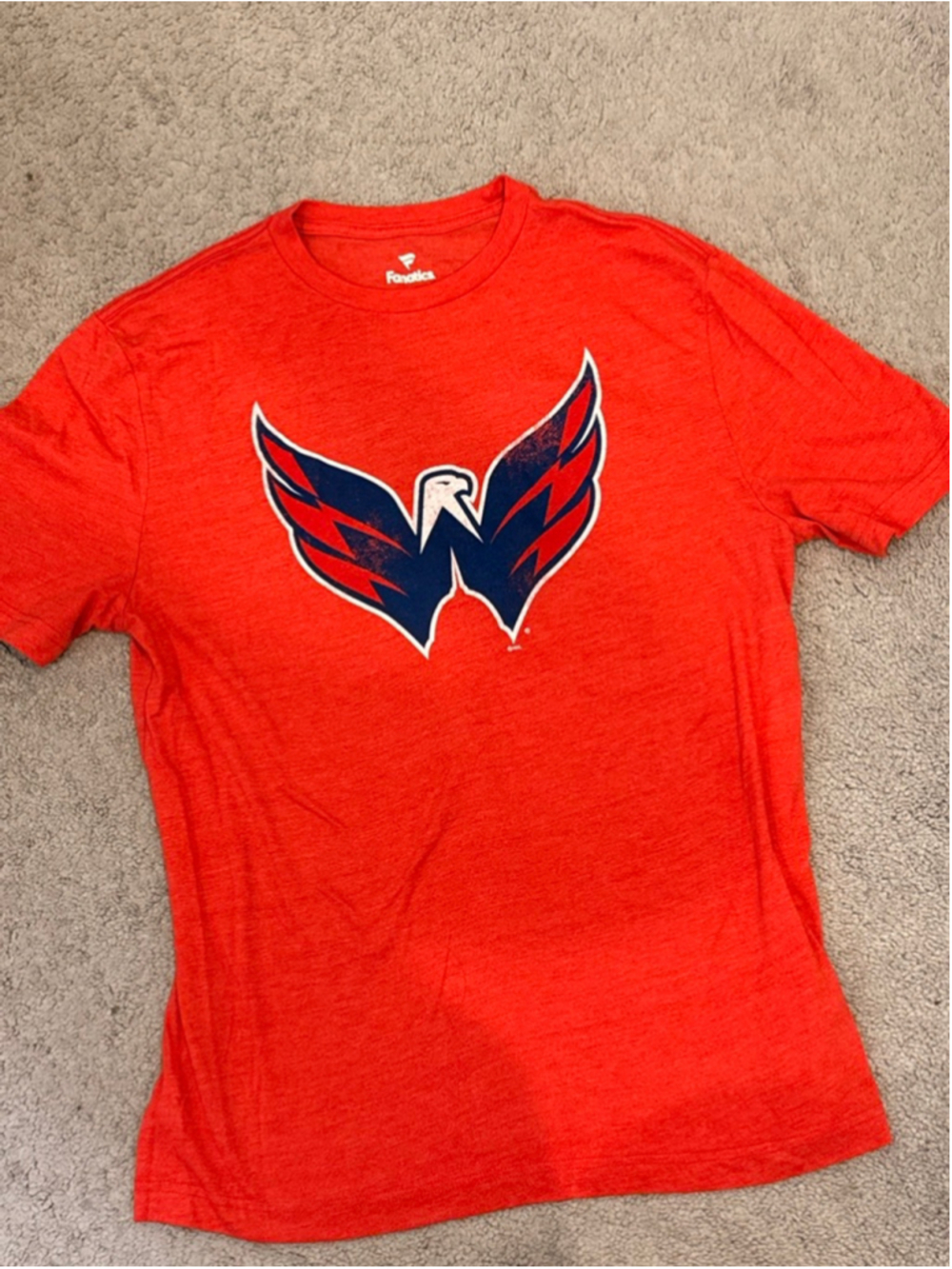 Men's Fanatics Washington Capitals Orange Blue Short Sleeve Tee L